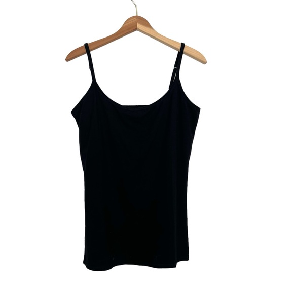Pact Tops - Pact Organic Cotton Black Cami Tank Top Size XL Casual Stretch